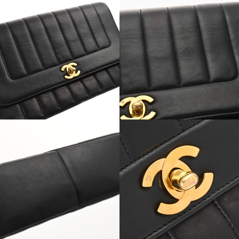 CHANEL シャネル マドモアゼル チェーンショルダー ブラック レディース ラムスキン ショルダーバッグ Bランク 中古 銀蔵