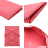 HERMES エルメス カルヴィ ローズアザレ W刻印(2024年頃) ユニセックス ヴォーエプソン カードケース Aランク 中古 銀蔵