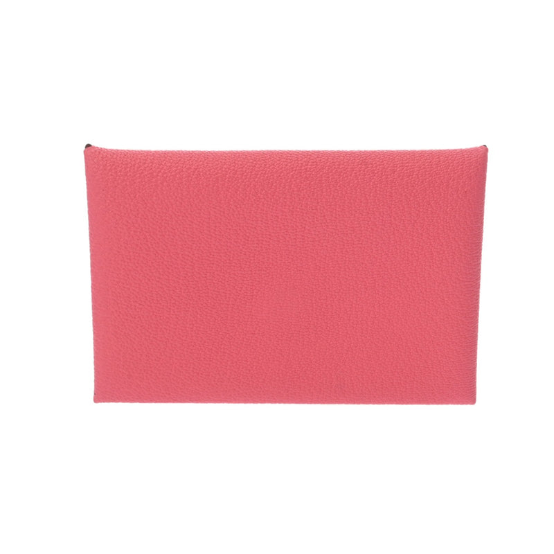 HERMES エルメス カルヴィ ローズアザレ W刻印(2024年頃) ユニセックス ヴォーエプソン カードケース Aランク 中古 銀蔵