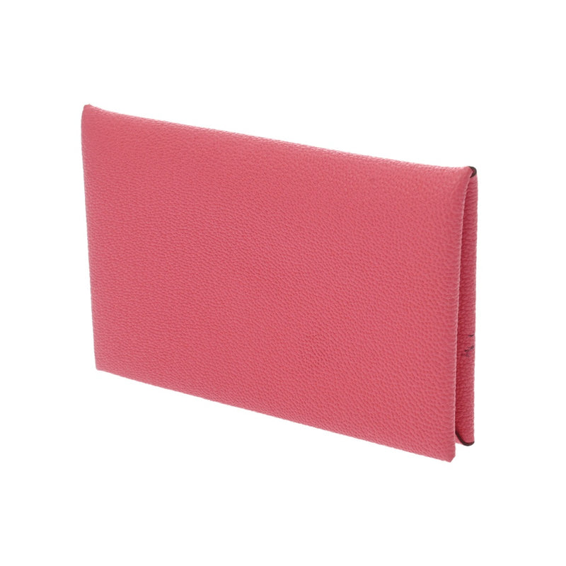 HERMES エルメス カルヴィ ローズアザレ W刻印(2024年頃) ユニセックス ヴォーエプソン カードケース Aランク 中古 銀蔵