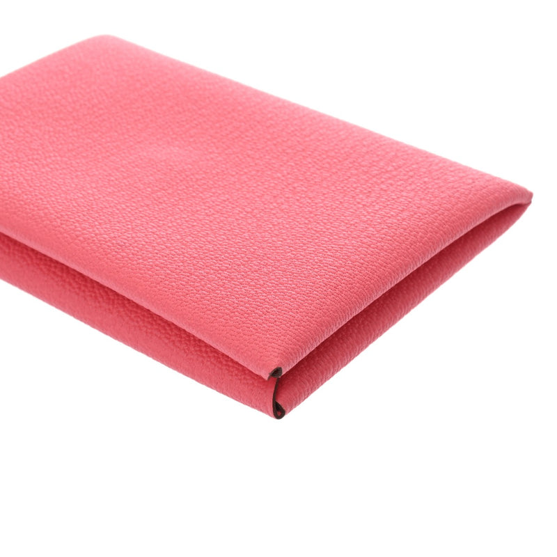 HERMES エルメス カルヴィ ローズアザレ W刻印(2024年頃) ユニセックス ヴォーエプソン カードケース Aランク 中古 銀蔵