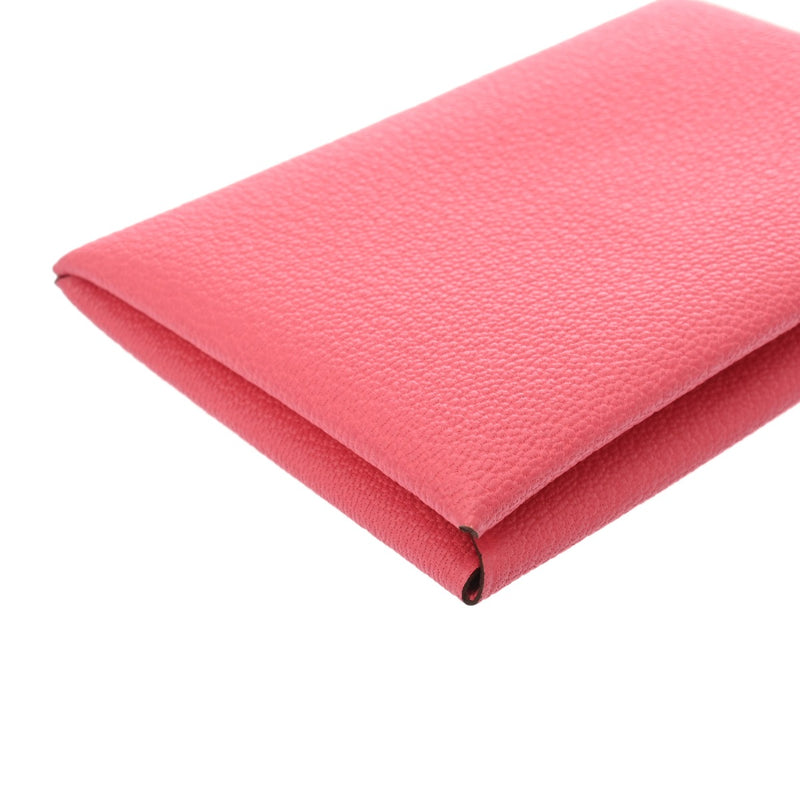 HERMES エルメス カルヴィ ローズアザレ W刻印(2024年頃) ユニセックス ヴォーエプソン カードケース Aランク 中古 銀蔵