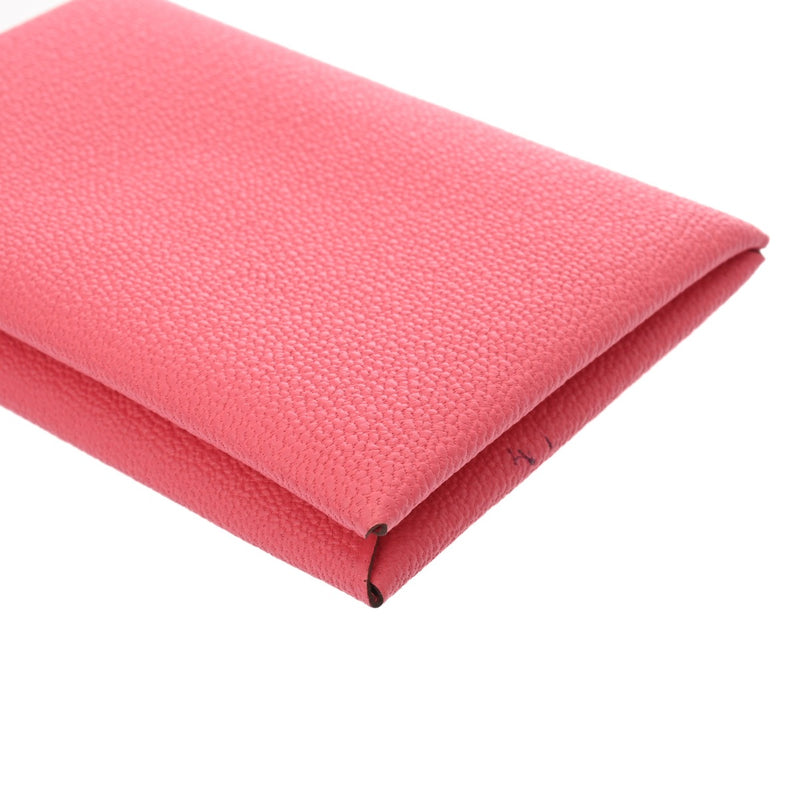 HERMES エルメス カルヴィ ローズアザレ W刻印(2024年頃) ユニセックス ヴォーエプソン カードケース Aランク 中古 銀蔵