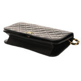 CHANEL シャネル マトラッセ プッシュロック  チェーンショルダー  23cm ブラック レディース ラムスキン ショルダーバッグ ABランク 中古 銀蔵