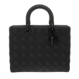 CHRISTIAN DIOR クリスチャンディオール レディディオール ラージ ブラック M0566SLOI_M989 レディース ウルトラマットカーフ ハンドバッグ Aランク 中古 銀蔵