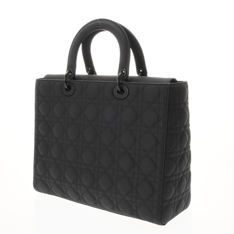 CHRISTIAN DIOR クリスチャンディオール レディディオール ラージ ブラック M0566SLOI_M989 レディース ウルトラマットカーフ ハンドバッグ Aランク 中古 銀蔵