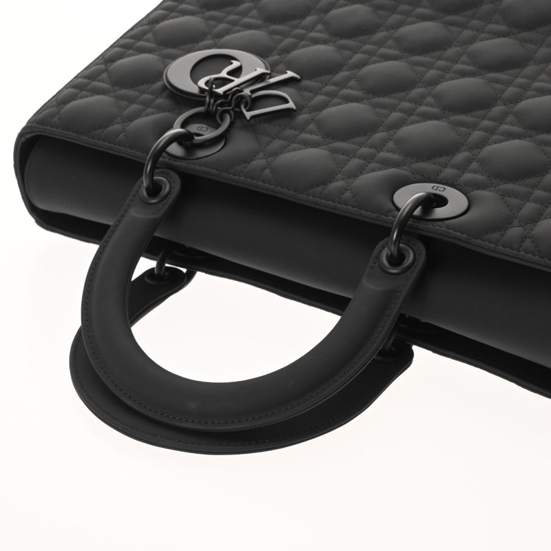 CHRISTIAN DIOR クリスチャンディオール レディディオール ラージ ブラック M0566SLOI_M989 レディース ウルトラマットカーフ ハンドバッグ Aランク 中古 銀蔵
