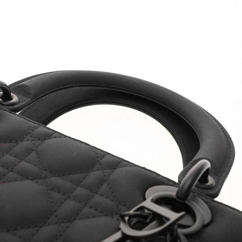 CHRISTIAN DIOR クリスチャンディオール レディディオール ラージ ブラック M0566SLOI_M989 レディース ウルトラマットカーフ ハンドバッグ Aランク 中古 銀蔵