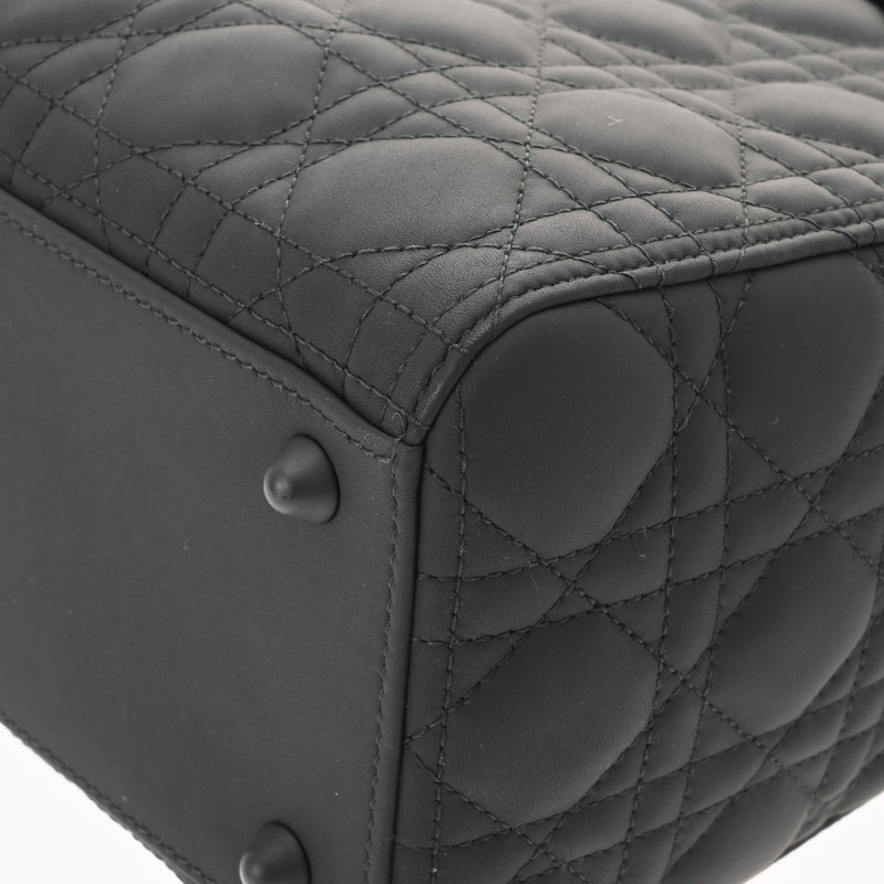 CHRISTIAN DIOR クリスチャンディオール レディディオール ラージ ブラック M0566SLOI_M989 レディース ウルトラマットカーフ ハンドバッグ Aランク 中古 銀蔵