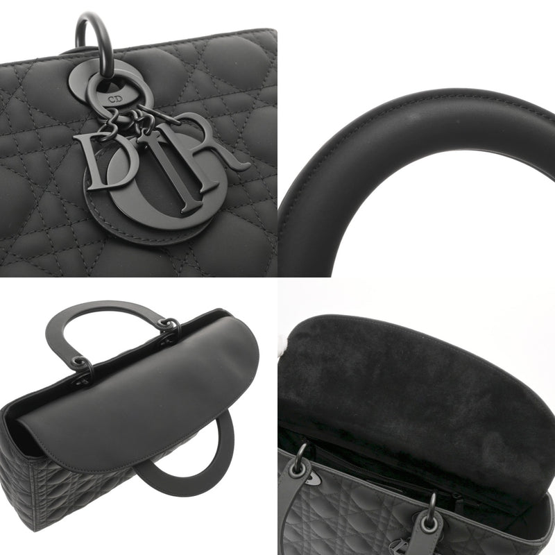 CHRISTIAN DIOR クリスチャンディオール レディディオール ラージ ブラック M0566SLOI_M989 レディース ウルトラマットカーフ ハンドバッグ Aランク 中古 銀蔵