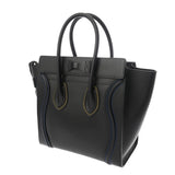 CELINE セリーヌ ラゲージ マイクロショッパー カラーステッチ ブラック 189793 レディース スムースカーフ ハンドバッグ ABランク 中古 銀蔵