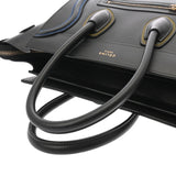 CELINE セリーヌ ラゲージ マイクロショッパー カラーステッチ ブラック 189793 レディース スムースカーフ ハンドバッグ ABランク 中古 銀蔵