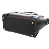 CELINE セリーヌ ラゲージ マイクロショッパー カラーステッチ ブラック 189793 レディース スムースカーフ ハンドバッグ ABランク 中古 銀蔵