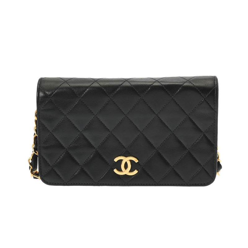 CHANEL シャネル マトラッセ プッシュロック チェーンショルダー 19cm ブラック レディース ラムスキン ショルダーバッグ ABランク 中古 銀蔵