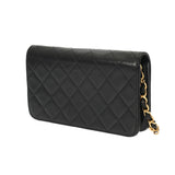 CHANEL シャネル マトラッセ プッシュロック チェーンショルダー 19cm ブラック レディース ラムスキン ショルダーバッグ ABランク 中古 銀蔵