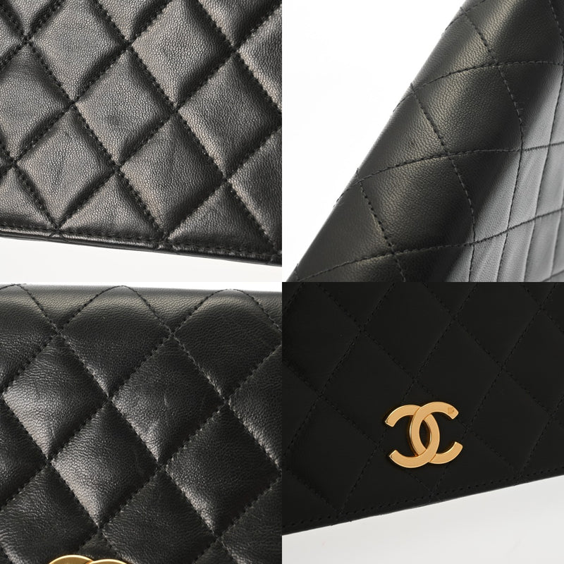 CHANEL シャネル マトラッセ プッシュロック チェーンショルダー 19cm ブラック レディース ラムスキン ショルダーバッグ ABランク 中古 銀蔵