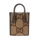 GUCCI グッチ ミニ トートバッグ ジャンボGG 2WAY ベージュ ブラウン 699406 レディース GGキャンバス レザー ハンドバッグ Aランク 中古 銀蔵