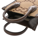GUCCI グッチ ミニ トートバッグ ジャンボGG 2WAY ベージュ ブラウン 699406 レディース GGキャンバス レザー ハンドバッグ Aランク 中古 銀蔵