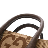 GUCCI グッチ ミニ トートバッグ ジャンボGG 2WAY ベージュ ブラウン 699406 レディース GGキャンバス レザー ハンドバッグ Aランク 中古 銀蔵