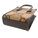 GUCCI グッチ ミニ トートバッグ ジャンボGG 2WAY ベージュ ブラウン 699406 レディース GGキャンバス レザー ハンドバッグ Aランク 中古 銀蔵