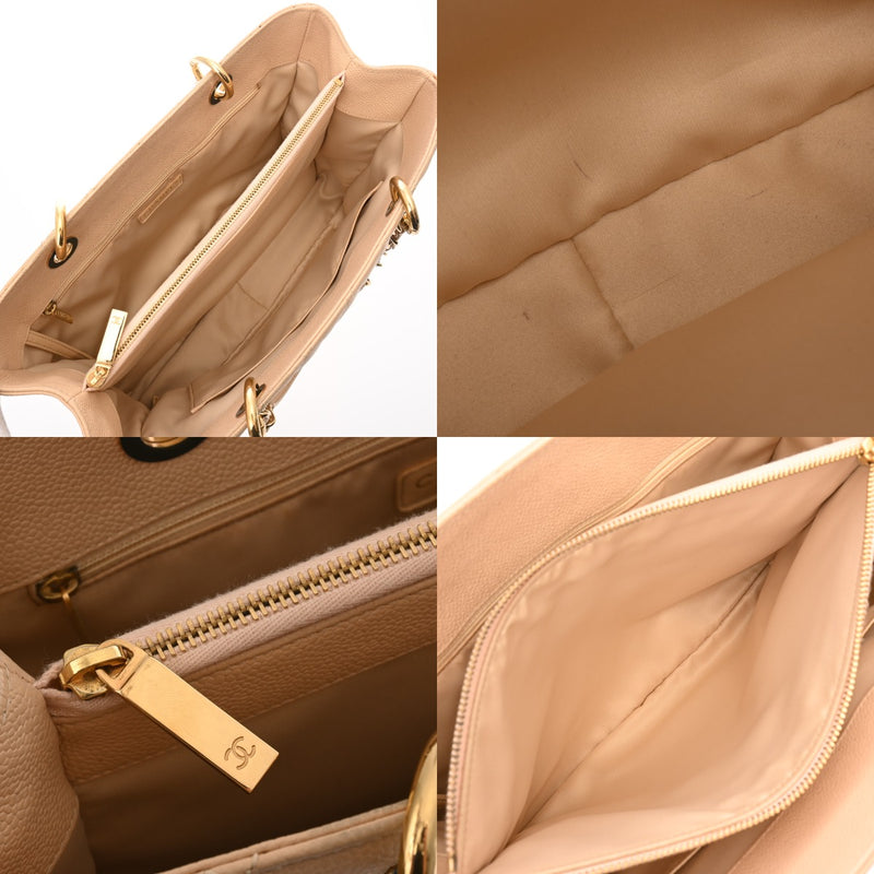 CHANEL シャネル マトラッセ GST グランドショッピングトート ベージュ A50995 レディース キャビアスキン トートバッグ ABランク 中古 銀蔵
