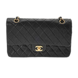 CHANEL シャネル マトラッセ チェーンショルダー Wフラップ 25cm ブラック A01112 レディース ラムスキン ショルダーバッグ Bランク 中古 銀蔵
