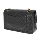 CHANEL シャネル マトラッセ チェーンショルダー Wフラップ 25cm ブラック A01112 レディース ラムスキン ショルダーバッグ Bランク 中古 銀蔵