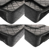 CHANEL シャネル マトラッセ チェーンショルダー Wフラップ 25cm ブラック A01112 レディース ラムスキン ショルダーバッグ Bランク 中古 銀蔵