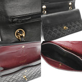 CHANEL シャネル マトラッセ チェーンショルダー Wフラップ 25cm ブラック A01112 レディース ラムスキン ショルダーバッグ Bランク 中古 銀蔵