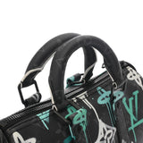 LOUIS VUITTON ルイヴィトン モノグラムエクリプス キーポル バンドリエール 25 LVグラフィティヴェール 黒 M21399 メンズ モノグラムキャンバス ハンドバッグ Aランク 中古 銀蔵