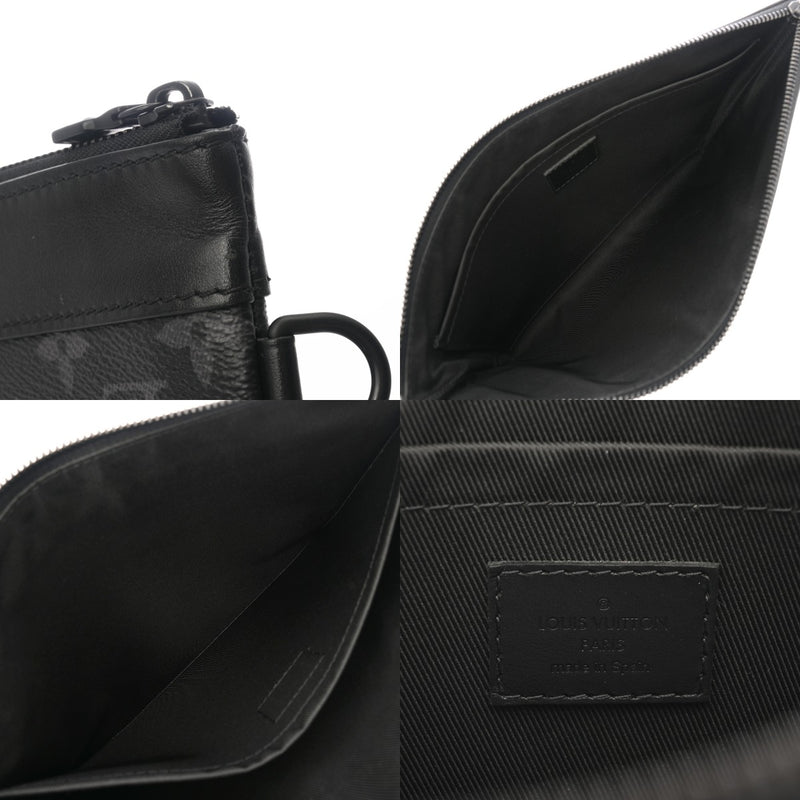 LOUIS VUITTON ルイヴィトン モノグラムエクリプス ポシェット トゥ ゴー ブラック M81569 メンズ モノグラムキャンバス セカンドバッグ Aランク 中古 銀蔵