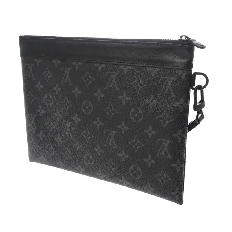 LOUIS VUITTON ルイヴィトン モノグラムエクリプス ポシェット トゥ ゴー ブラック M81569 メンズ モノグラムキャンバス セカンドバッグ Aランク 中古 銀蔵