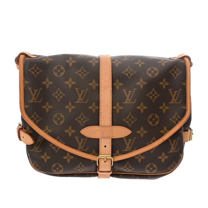 LOUIS VUITTON ルイヴィトン モノグラム ソミュール 30 ブラウン M42256 レディース モノグラムキャンバス ショルダーバッグ ABランク 中古 銀蔵