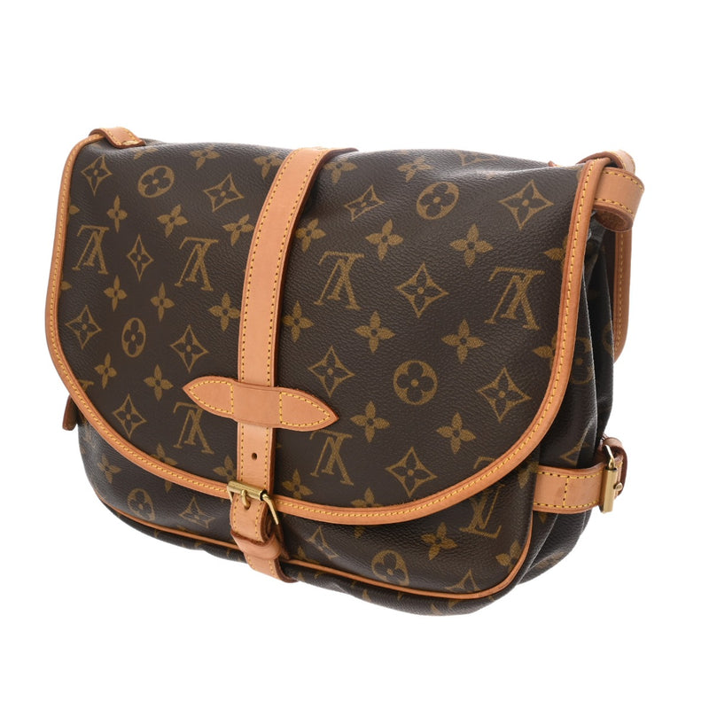 LOUIS VUITTON ルイヴィトン モノグラム ソミュール 30 ブラウン M42256 レディース モノグラムキャンバス ショルダーバッグ ABランク 中古 銀蔵