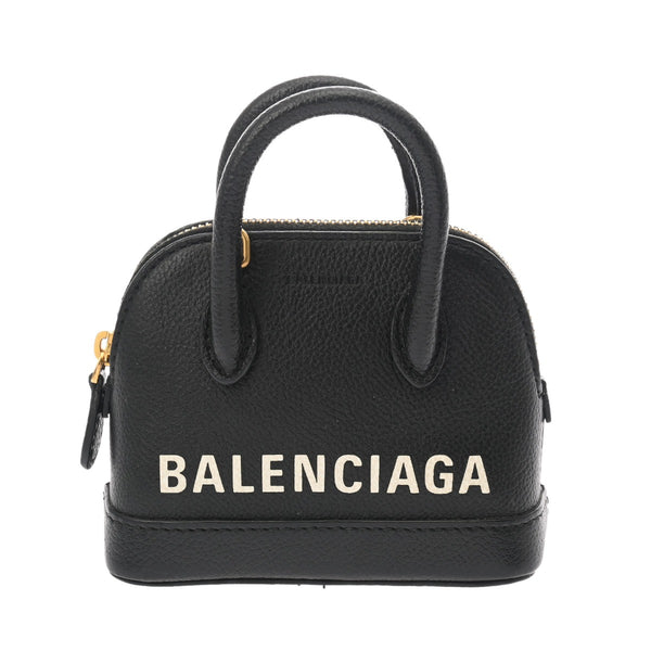 BALENCIAGA バレンシアガ ヴィル トップハンドル ミニ ブラック 639756 レディース レザー ハンドバッグ Aランク 中古 銀蔵