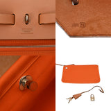 HERMES エルメス エールバッグ ジップ MM 2WAY オレンジ ナチュラル □N刻印(2010年頃) ユニセックス ヴァッシュハンター トワルオフィシェ ハンドバッグ ABランク 中古 銀蔵
