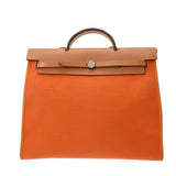 HERMES エルメス エールバッグ ジップ MM 2WAY オレンジ ナチュラル □N刻印(2010年頃) ユニセックス ヴァッシュハンター トワルオフィシェ ハンドバッグ ABランク 中古 銀蔵