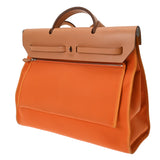 HERMES エルメス エールバッグ ジップ MM 2WAY オレンジ ナチュラル □N刻印(2010年頃) ユニセックス ヴァッシュハンター トワルオフィシェ ハンドバッグ ABランク 中古 銀蔵