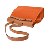 HERMES エルメス エールバッグ ジップ MM 2WAY オレンジ ナチュラル □N刻印(2010年頃) ユニセックス ヴァッシュハンター トワルオフィシェ ハンドバッグ ABランク 中古 銀蔵