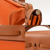 HERMES エルメス エールバッグ ジップ MM 2WAY オレンジ ナチュラル □N刻印(2010年頃) ユニセックス ヴァッシュハンター トワルオフィシェ ハンドバッグ ABランク 中古 銀蔵