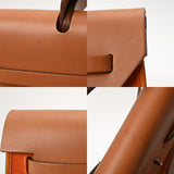 HERMES エルメス エールバッグ ジップ MM 2WAY オレンジ ナチュラル □N刻印(2010年頃) ユニセックス ヴァッシュハンター トワルオフィシェ ハンドバッグ ABランク 中古 銀蔵