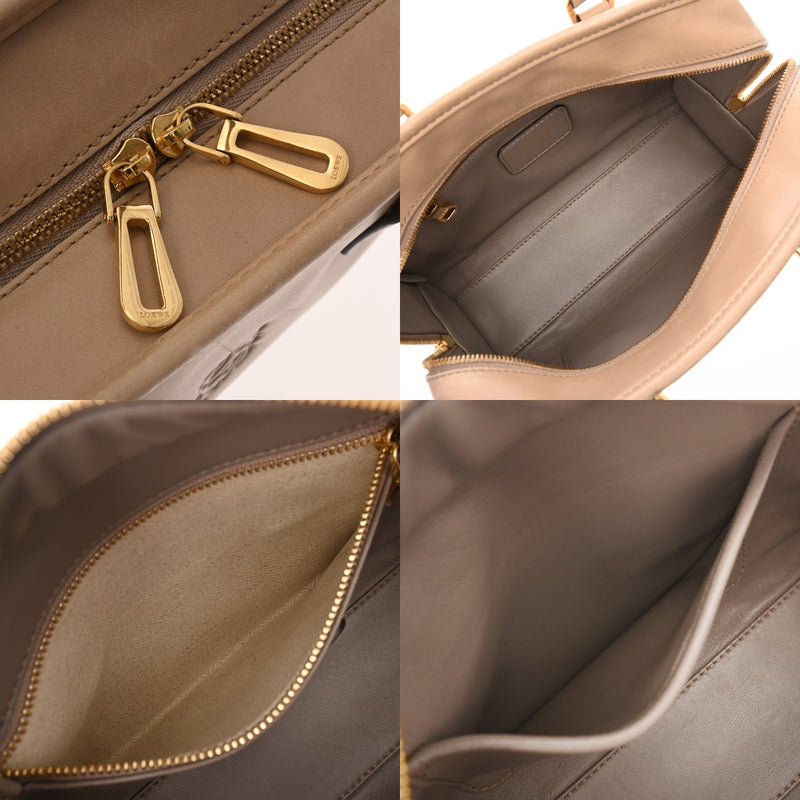 LOEWE ロエベ アマソナ 23 ホワイト レディース カーフ ハンドバッグ Bランク 中古 銀蔵