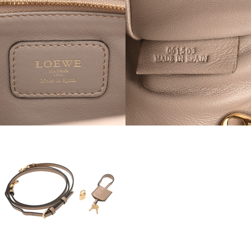 LOEWE ロエベ アマソナ 23 ホワイト レディース カーフ ハンドバッグ Bランク 中古 銀蔵