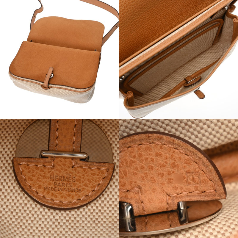 HERMES エルメス サック コロラド PM ナチュラル エクリュ □I刻印(2005年頃) ユニセックス トワルシェブロン ヴァッシュリエージュ ショルダーバッグ Aランク 中古 銀蔵