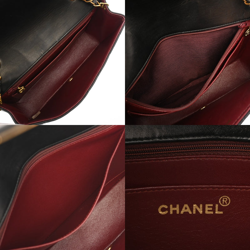 CHANEL シャネル マトラッセ ダイアナ 25cm チェーンショルダー ブラック A01165 レディース ラムスキン ショルダーバッグ ABランク 中古 銀蔵