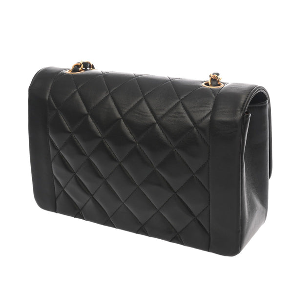 CHANEL シャネル マトラッセ ダイアナ 25cm チェーンショルダー ブラック A01165 レディース ラムスキン ショルダーバッグ ABランク 中古 銀蔵
