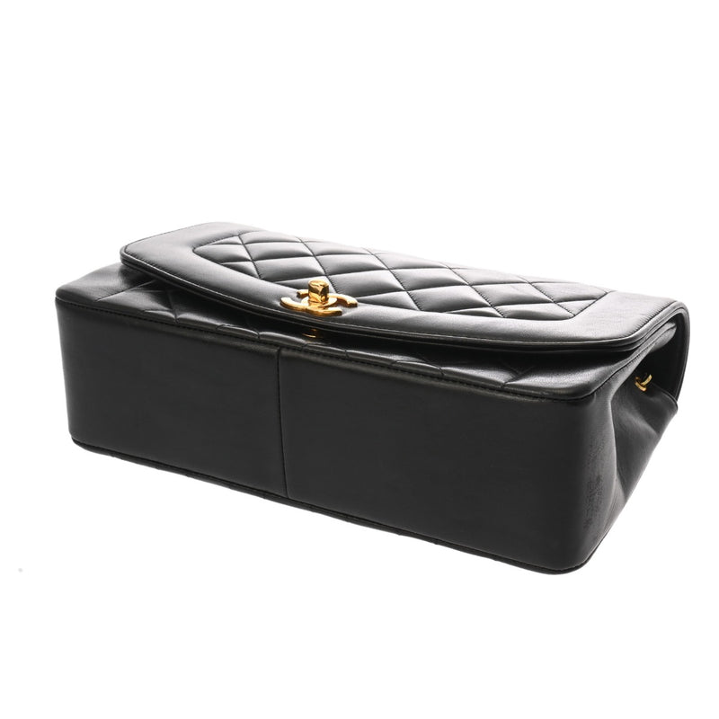 CHANEL シャネル マトラッセ ダイアナ 25cm チェーンショルダー ブラック A01165 レディース ラムスキン ショルダーバッグ ABランク 中古 銀蔵