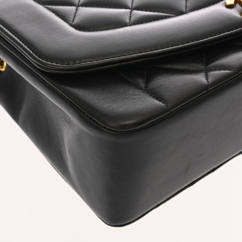 CHANEL シャネル マトラッセ ダイアナ 25cm チェーンショルダー ブラック A01165 レディース ラムスキン ショルダーバッグ ABランク 中古 銀蔵