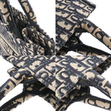 CHRISTIAN DIOR クリスチャンディオール ブックトート スモール  ネイビー/ベージュ レディース キャンバス トートバッグ ABランク 中古 銀蔵