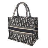 CHRISTIAN DIOR クリスチャンディオール ブックトート スモール  ネイビー/ベージュ レディース キャンバス トートバッグ ABランク 中古 銀蔵